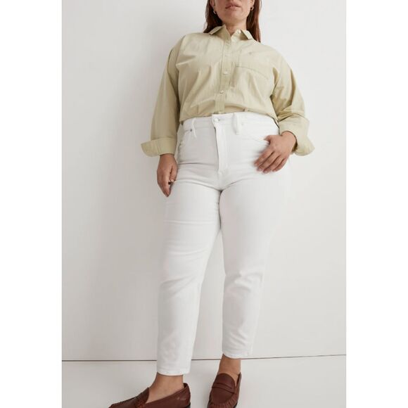 MADEWELL Plus Stovepipe Jeans in Pure White 20W - Picture 2 of 5